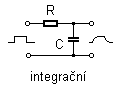 Obrázek schéma Integrační RC obvod.