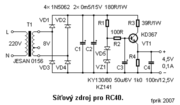 Obrzek se schmatem
zapojen zdroje pro radiopijma RC40. 